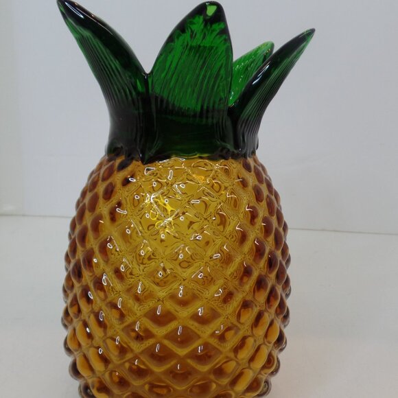 Unbranded Well Made Glass Pineapple 8 In. Tall X 4.5 In. Wide Vase, Hand Blown - Picture 4 of 12